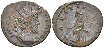 Римская Империя (императоры в Галлии) антониниан 272 - 273 Тетрик I. LAETITIA AVG N, Летиция, персонификация Радости, Колония Агриппины, Good Very fine RIC 90 биллон 1073-13-96