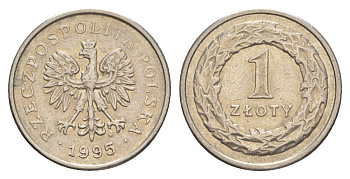 Польша 1 злотый 1995 Y 282 медно-никель 4626-624