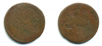 РОССИЯ 1 КОПЕЙКА 1760 медь 61-812