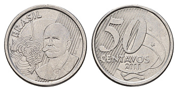 Бразилия 50 сентаво 2011 KM 651a нержавеющая сталь 56-635