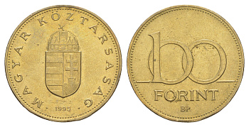 Венгрия 100 форинтов 1995 KM 698 латунь UNC 4650-341