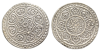 Тибет 1 тангка 1840-1930 Y 13 серебро 1522-1024