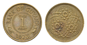 Гайана 1 цент 1973 KM 31 никель латунь 4674-964