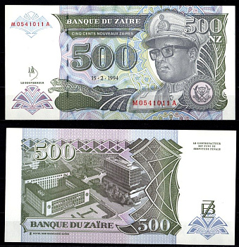 Заир 500 заиров 1994 Pick 63 a бумага UNC (пресс) 7217-7-1-1