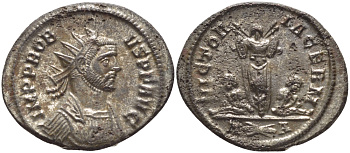 Римская Империя антониниан 281 Проб VICTORIA GERM (Победа над германцами), военный трофей, два пленника, Рим Good Very fine RIC 220 серебро 1073-15-41