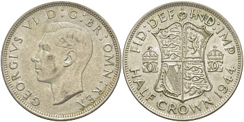 Великобритания 1/2 кроны 1944 Георг VI (1936-1952) KM 856, Spink 4080 серебро 00-00