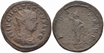 Римская Империя аврелианиан 275 Тацит SECVRIT PERP Тицин Very fine RIC 163 бронза 1073-16-102