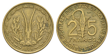 Западная Африка (BCEAO) 25 франков 1979 KM 5 медь алюминий никель 4656-853