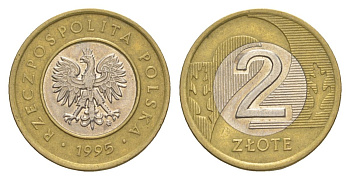 Польша 2 злотых 1995 Y 283 биметалл 4633-113