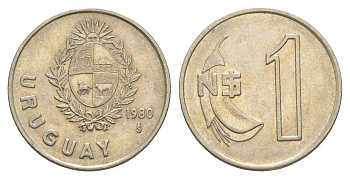 Уругвай 1 песо 1980 KM 74 медно-никель 4637-511