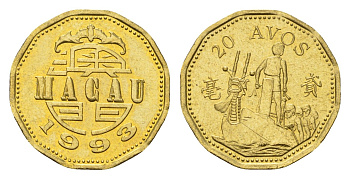 Макао 20 аво 1993 KM 71 латунь UNC 4588-167