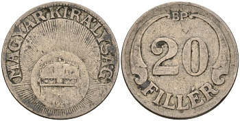 Венгрия 20 филлеров 1926 KM 508 медно-никель 4151-1041
