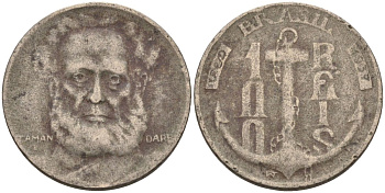 Бразилия 100 рейс 1937 Маркиз Тамандаре KM 536 медно-никель 4115-621