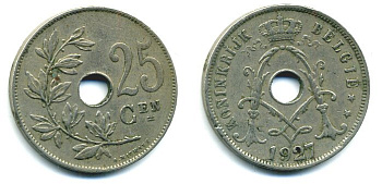БЕЛЬГИЯ 25 САНТИМОВ 1927 04-146