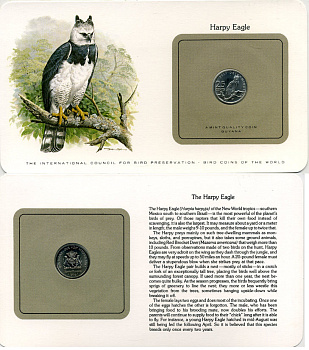 ГАЙАНА 25 ЦЕНТОВ 1976 СЕРИЯ МОНЕТЫ МИРА С ИЗОБРАЖЕНИЕМ ПТИЦ, В ОРИГИНАЛЬНОМ БУКЛЕТЕ С ОПИСАНИЕМ KM 40 медно-никель UNC 5121-27