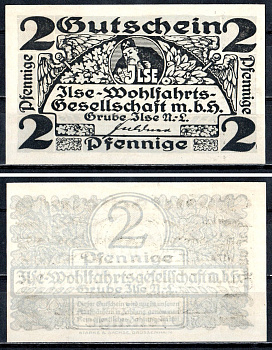 Бюкген (Пруссия, Бранденбург) 2 пфеннига ND Общество благосостояния Ильзы (Ilse) 7556-37-1-2