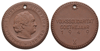 Майсен, ГДР медаль "Народная солидарность 1949" 1949 фарфор 1094-10-12
