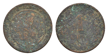 Нидерланды 1 цент 1883? Виллем III (1849-1890) KM 107 бронза 57-1127