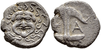 Древняя Греция, Фракия, Аполлония Понтика драхма V-IV вв. до н.э. серебро 00-000-00