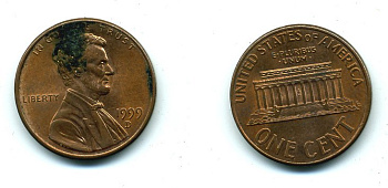 США 1 цент 1999 D, Авраам Линкольн KM 201b цинк плакированный медью 46-1063