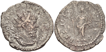 Римская Империя (императоры в Галлии) антониниан 260 - 269 Постум. IMP C POSTVMVS P F AVG / FELICITAS AVG, Фелицитата с кадуцием и рогом Изобилия, Колония Агриппины, Good Very fine RIC 58 биллон 1073-13-16