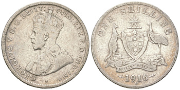 Австралия 1 шиллинг 1916 M, Георг V (1910-1936) KM 26 серебро 4364-3126