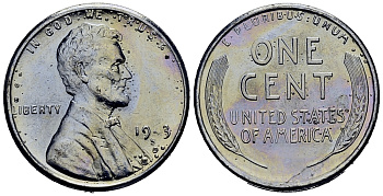 США 1 цент 1943 S (Сан-Франциско), Авраам Линкольн KM 132 a сталь плакированная цинком 4387-818