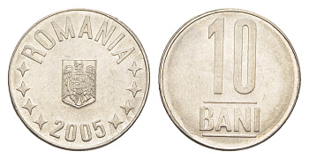 Румыния 10 бань (бани) 2005 KM 191 сталь плакированная никелем 4649-541