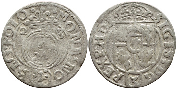 ПОЛЬША 1/24 ТАЛЕРА 1623 СИГИЗМУНД III (1587-1632) KM 15 серебро 3896-825