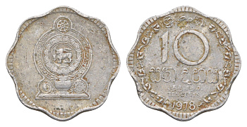 Шри-Ланка 10 центов 1978 KM 140a алюминий 4650-857
