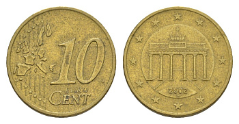 Германия 10 евроцентов 2002 A KM 210 нордик 4630-469