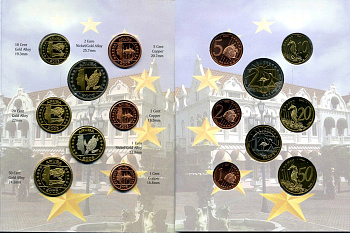 Аруба набор из 8 монет 2005 1 евроцент-2 евро, европробники, в оригинальном буклете UNC 00-00-00