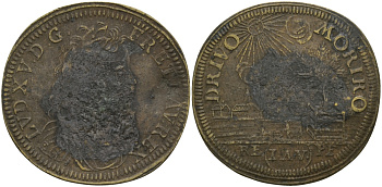 ФРАНЦИЯ ЖЕТОН ND ЛЮДОВИК XV, DRIVO MORIRO бронза 98-835