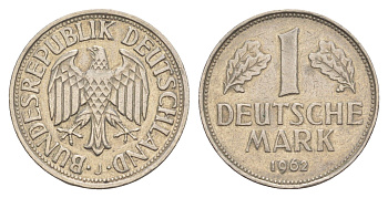 ФРГ 1 марка 1962 J KM 110, J. 385 медно-никель 4641-837