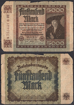 Германия 5000 марок 1922 Pick 81 a бумага 2192-47-2-1