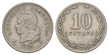 Аргентина 10 сентаво 1926 KM 35 медно-никель 44-1157