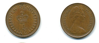 Великобритания 1/2 пенни 1974 Елизавета II (1952-2022) KM 914, Spink 4239 бронза 4110-1718