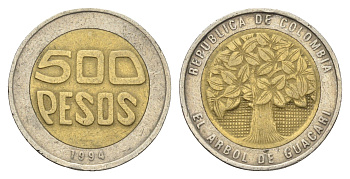 Колумбия 500 песо 1994 KM 286 биметалл 4663-812