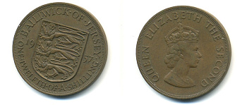 Джерси 1/12 шиллинга 1957 Елизавета II (1952-2022) KM 21 бронза 80-112