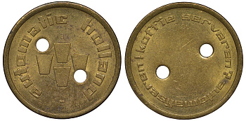 Нидерланды жетон ND для кофейного автомата, пуговица, диаметр 22 мм алюминиевая бронза 4128-952