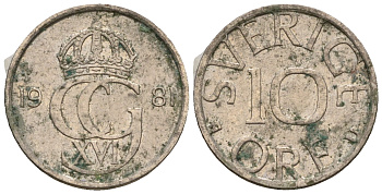 Швеция 10 эре 1981 U Карл XVI Густав (1973- ) KM 850 медно-никель 220-742