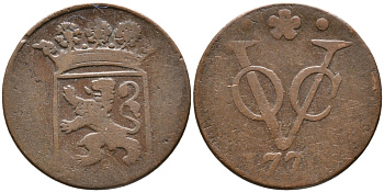 Нидерландская Восточная Индия 1 дуит 1770 VOC KM 70 медь 28-942