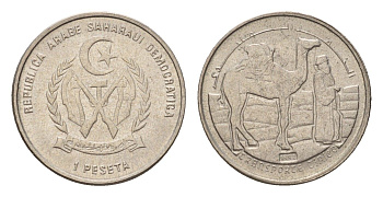 Западная Сахара 1 песета 1992 год-тип KM 14 медно-никель UNC 4669-442