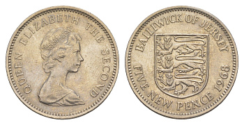Джерси 5 пенсов 1968 герб, Елизавета II (1952-2022) KM 32 медно-никель 4652-542