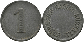 Ливан 1 жетон 1920? казино KURSAAL d'OSTENDE цинк 98-914