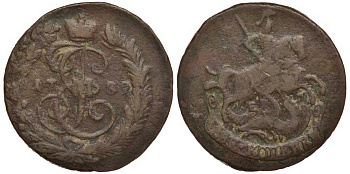 Россия 2 копейки 1759 красный монетный двор, Елизавета Петровна (1741-1762) Биткин 393 медь 1083-3-23