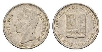 Венесуэла 50 сентимо 1965 Y 41 никель 4618-1263