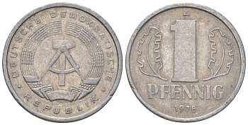ГДР 1 пфенниг 1978 А KM 8.2 алюминий 4623-341