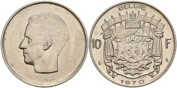 Бельгия 10 франков 1970 Belgie KM 156.1 никель    4187-442