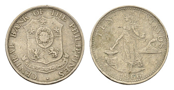 Филиппины 10 сентаво 1966 KM 188 медь цинк никель 4702-111